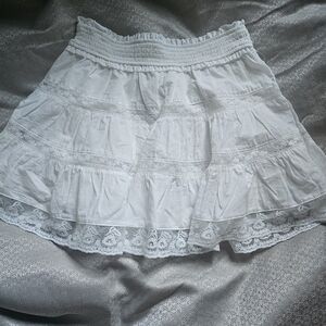 Altar'd State White Ruffled Skirt